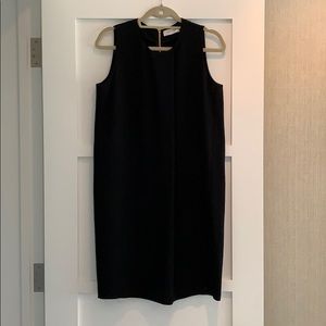 Everlane black front pleat dress